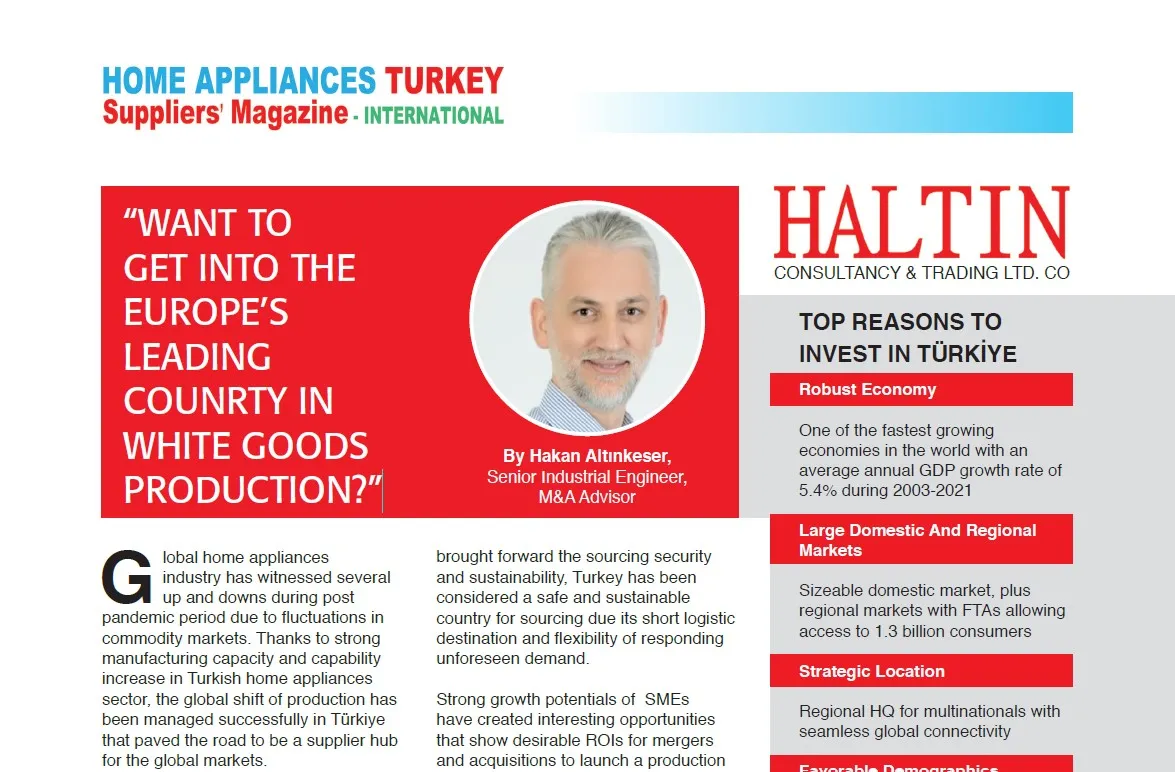 Home Appliances Turkey Suppliers magazine article page