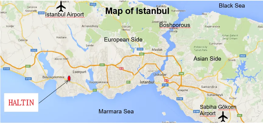 Mapa lokacije Haltin Globala u Istanbulu