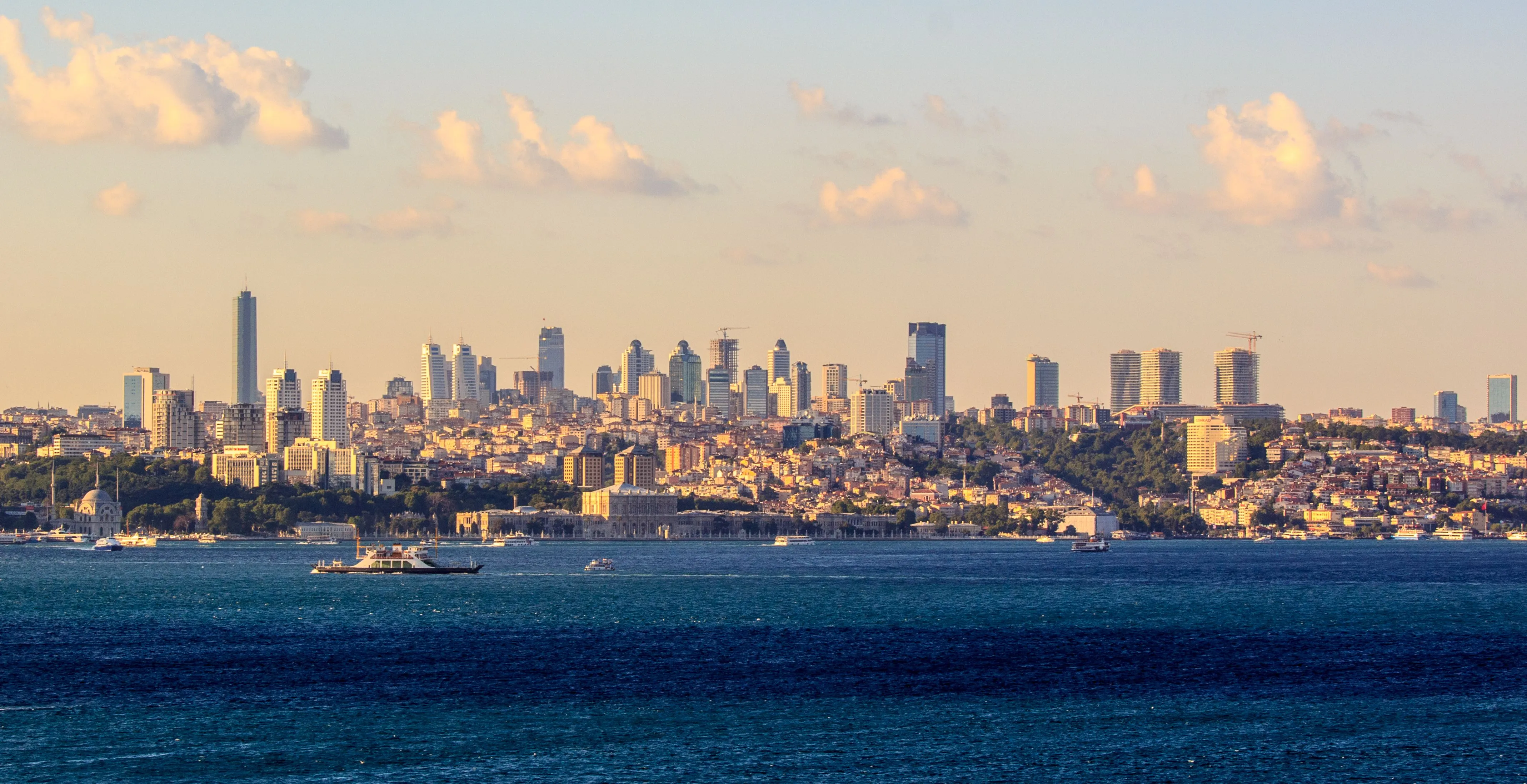 The Bosphorus and the Istanbul skyline